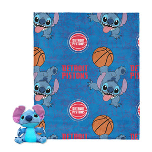 NBA Detroit Pistons Spin Stitch Hugger Pillow & Silk Touch Throw Blanket Set 40x50 Inches