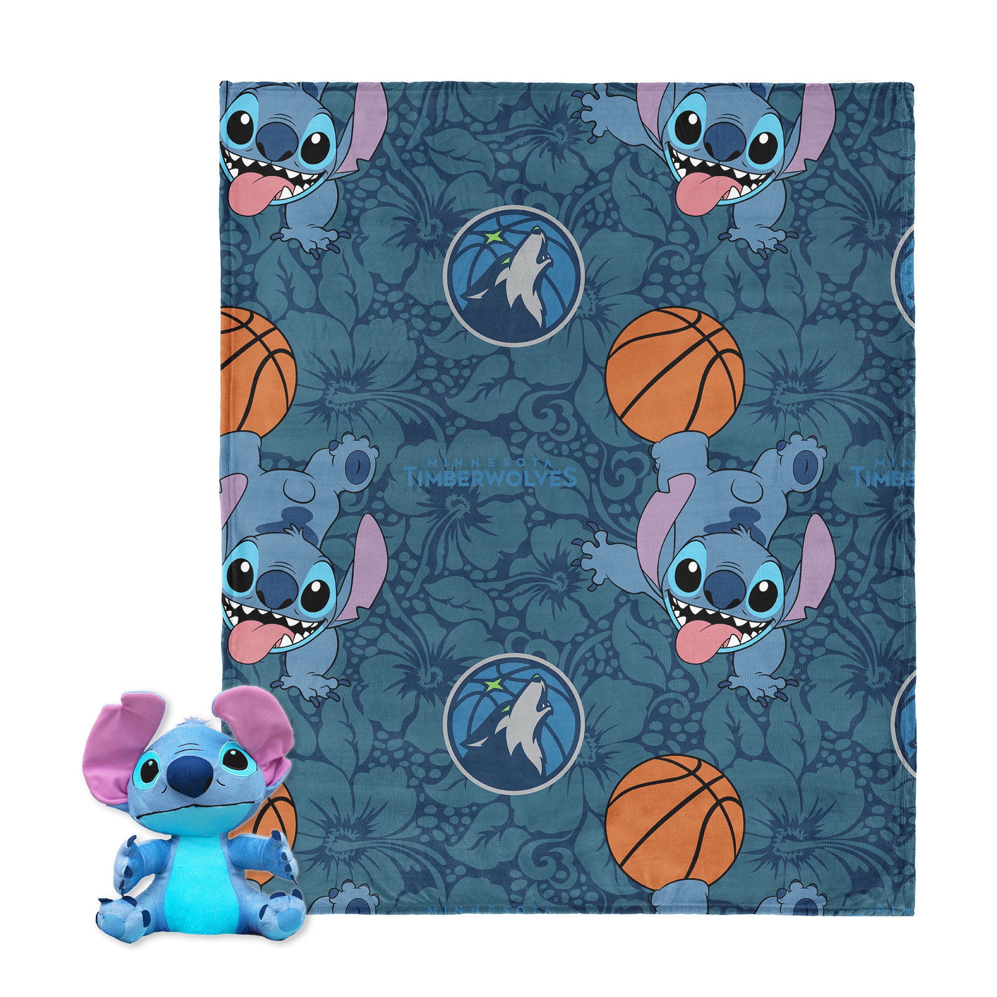 NBA Minnesota Timberwolves Spin Stitch Hugger Pillow & Silk Touch Throw Blanket Set 40x50 Inches