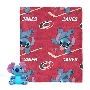 NHL Carolina Hurricanes Slapstick Stitch Hugger Pillow & Silk Touch Throw Blanket Set 40x50 Inches