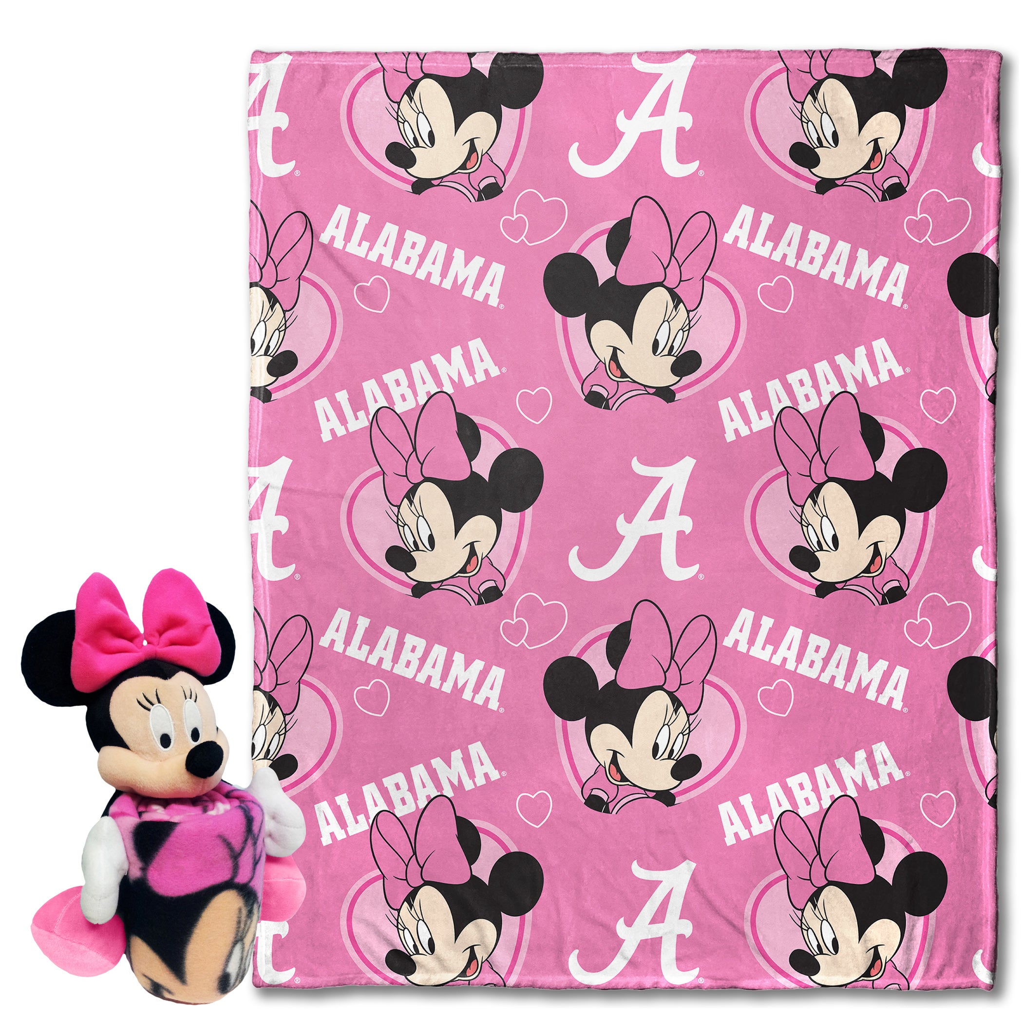 NCAA Alabama Crimson Tide Pennant Minnie Hugger Pillow & Silk Touch Throw Set