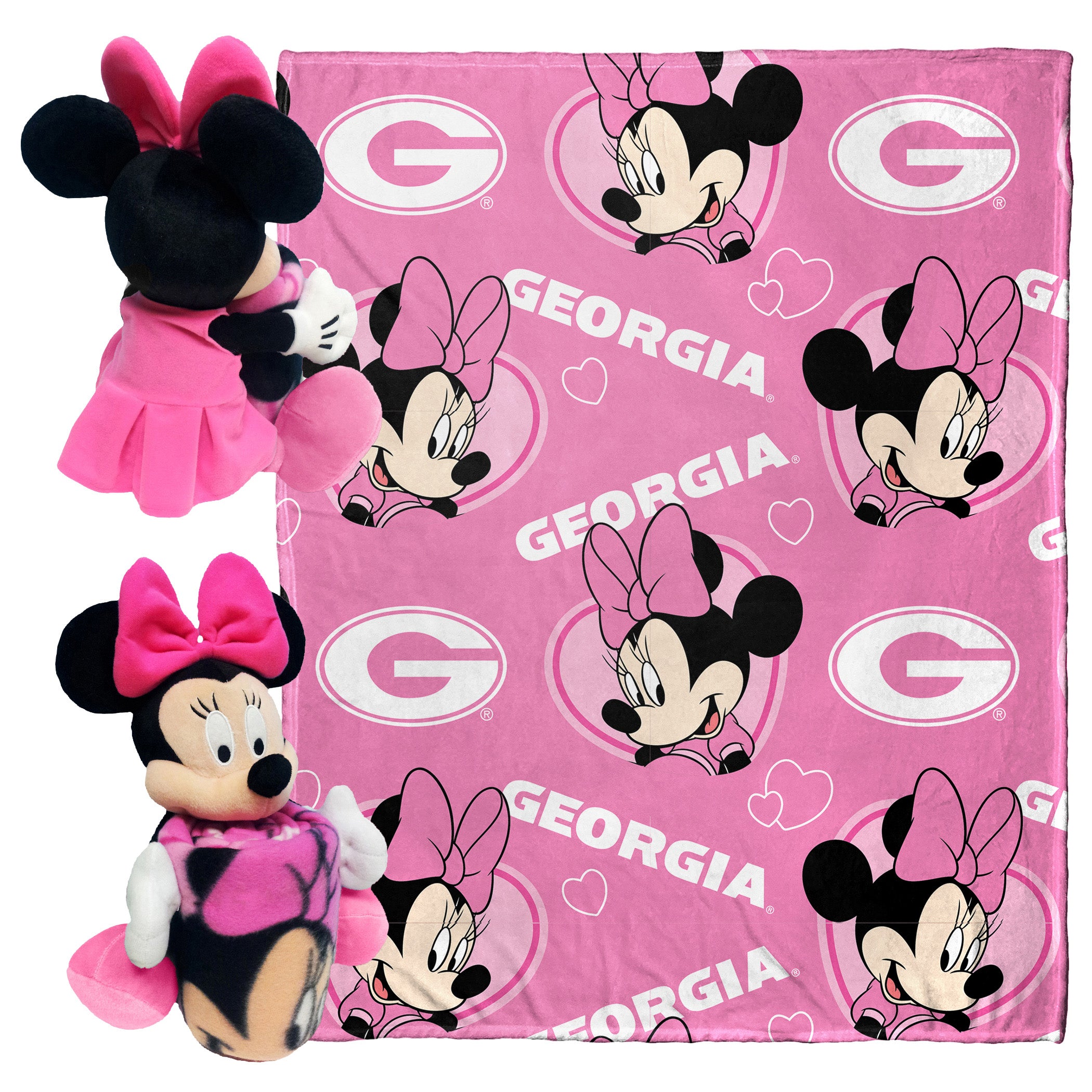 NCAA Georgia Bulldogs Pennant Minnie Hugger Pillow & Silk Touch Throw Set