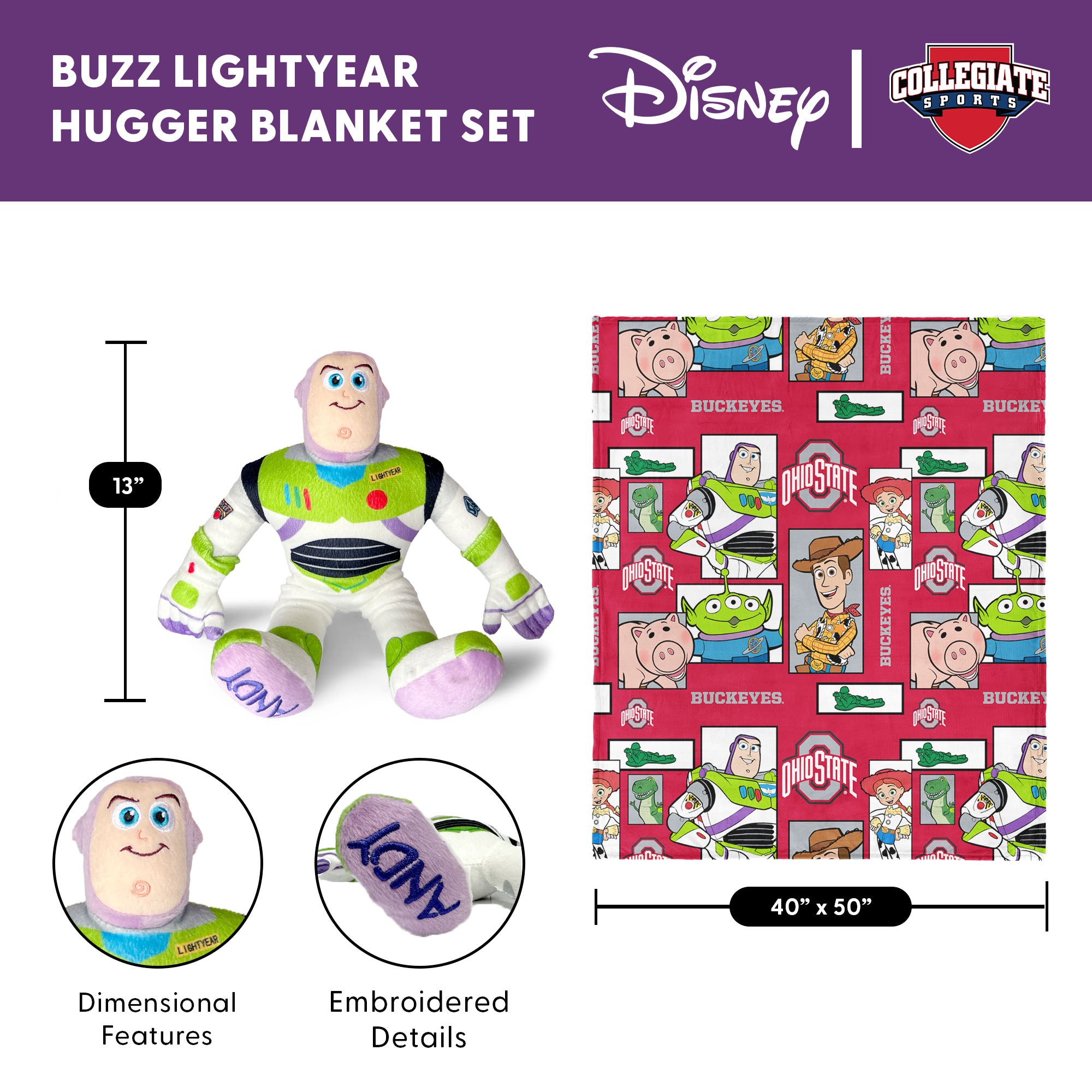NCAA Ohio State Buckeyes Disney Toy Story Buzz Lightyear Cameo Hugger