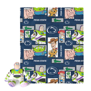 NCAA Penn State Nittany Lions Disney Toy Story Buzz Lightyear Cameo Hugger Pillow & Silk Touch Throw Blanket Set 40x50 Inches