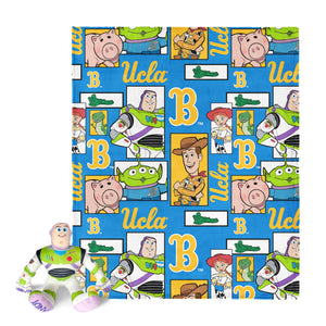 NCAA UCLA Bruins Disney Toy Story Buzz Lightyear Cameo Hugger Pillow & Silk Touch Throw Blanket Set 40x50 Inches