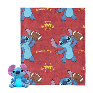 NCAA Iowa State Cyclones Enroll Stitch Hugger Pillow & Silk Touch Throw Blanket Set 40x50 Inches