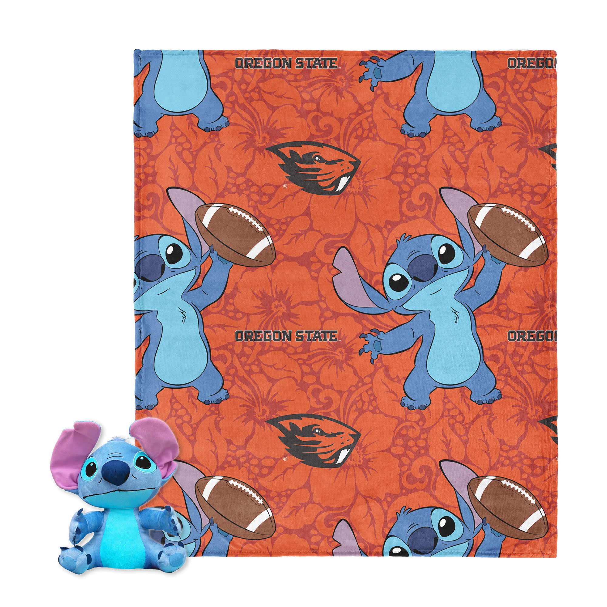 NCAA Oregon State Beavers Enroll Stitch Hugger Pillow & Silk Touch Throw Blanket Set 40x50 Inches