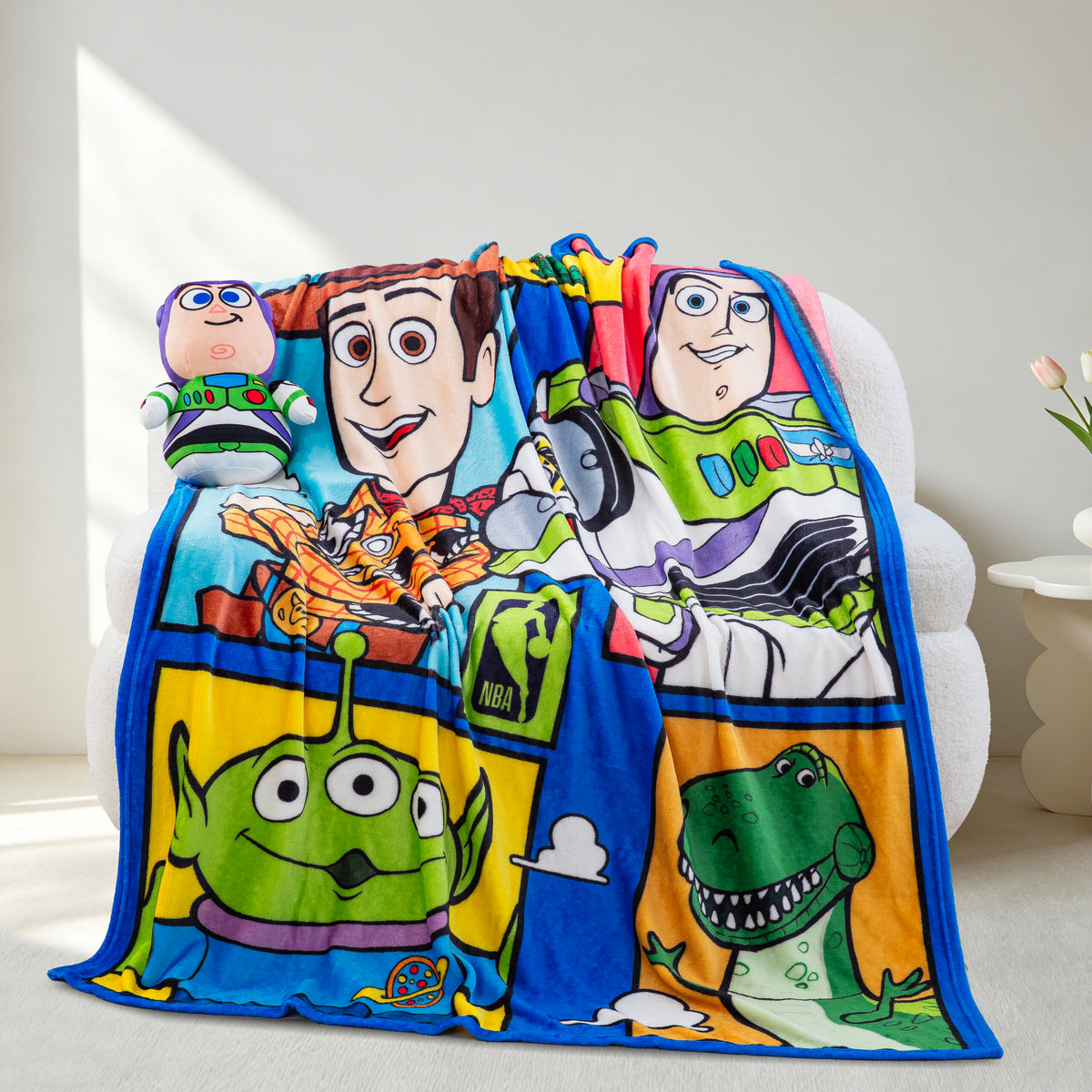 NBA Disney Pixar Toy Story Howdy Toys Silk Touch Throw Blanket 50x60 inches and Hugger Set, 11 inches
