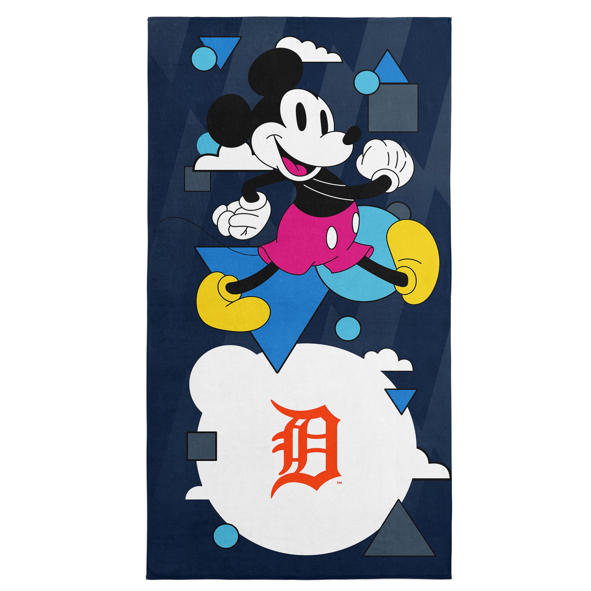 MLB Detroit Tigers Disney Mickey Mouse Good Vibes Navy Microfiber Beach Towel 30x60 inches