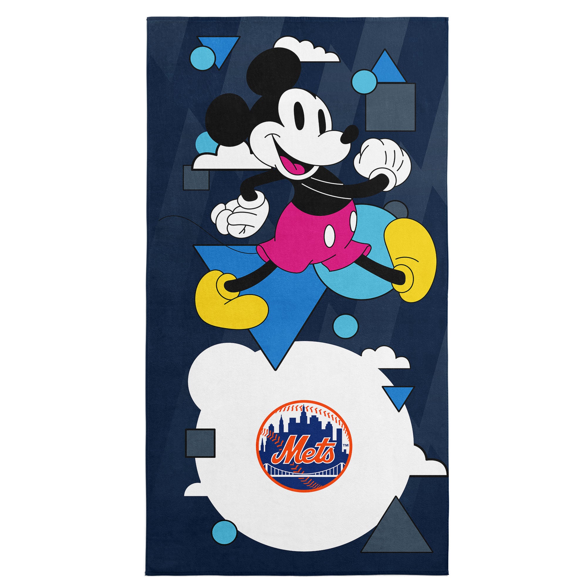 MLB New York Mets Disney Mickey Mouse Good Vibes Navy Microfiber Beach Towel 30x60 inches
