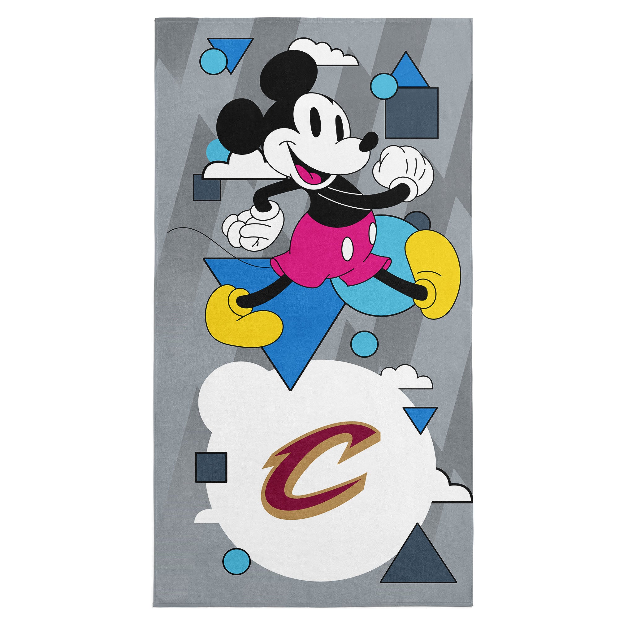 NBA Cleveland Cavaliers Disney Mickey Mouse Good Vibes Navy Microfiber Beach Towel 30x60 inches