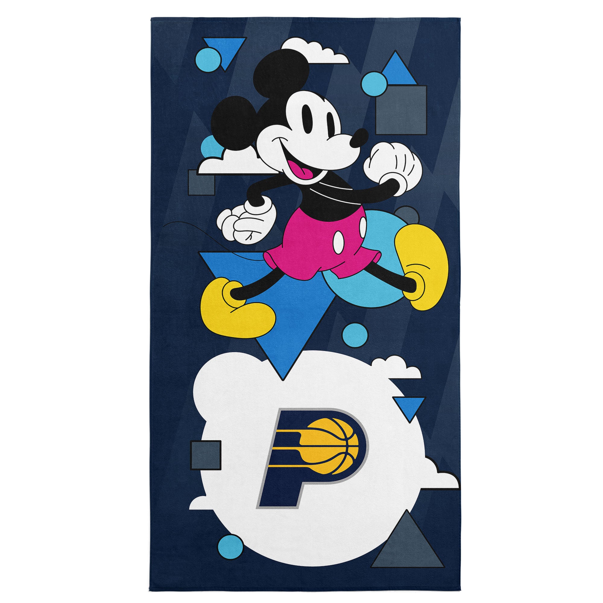 NBA Indiana Pacers Disney Mickey Mouse Good Vibes Navy Microfiber Beach Towel 30x60 inches