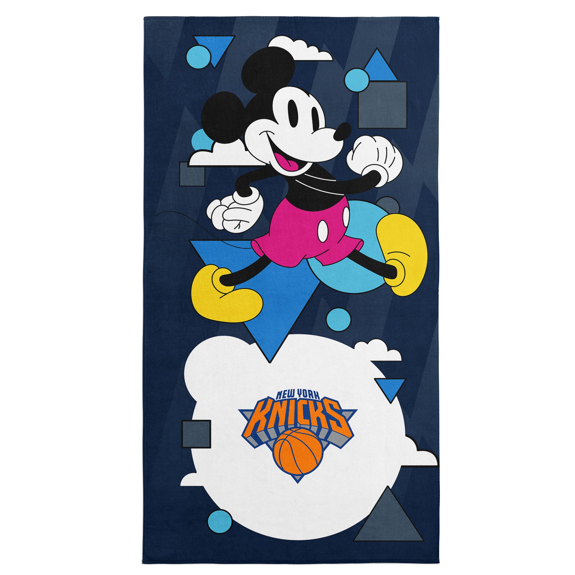 NBA New York Knicks Disney Mickey Mouse Good Vibes Navy Microfiber Beach Towel 30x60 inches