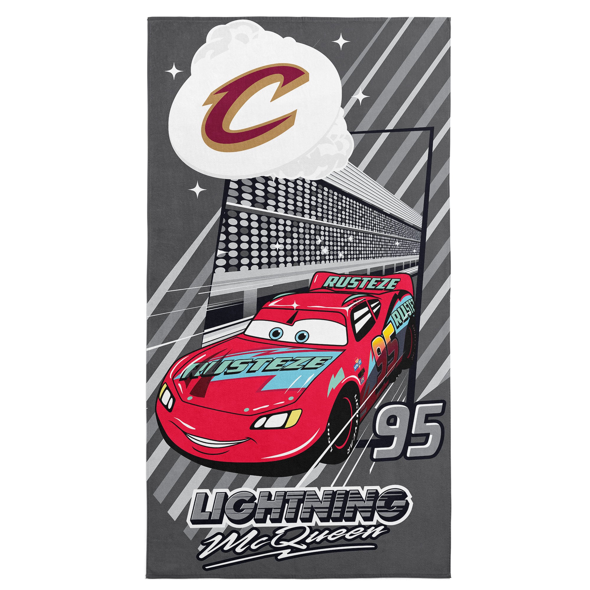 NBA Cleveland Cavaliers Disney Cars Speedline Navy Microfiber Beach Towel 30x60 inches