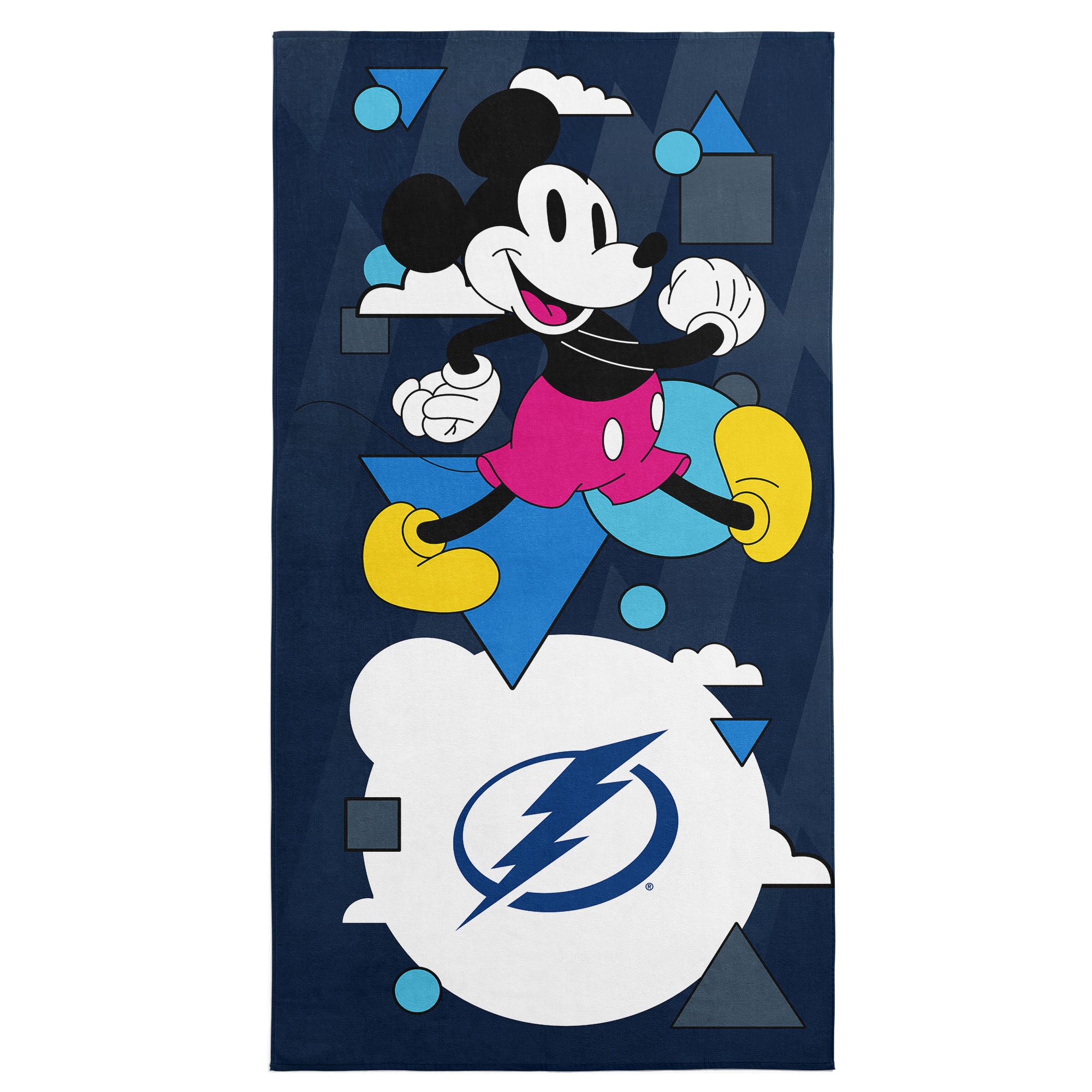 NHL Tampa Bay Lightning Disney Mickey Mouse Good Vibes Navy Microfiber Beach Towel 30x60 inches