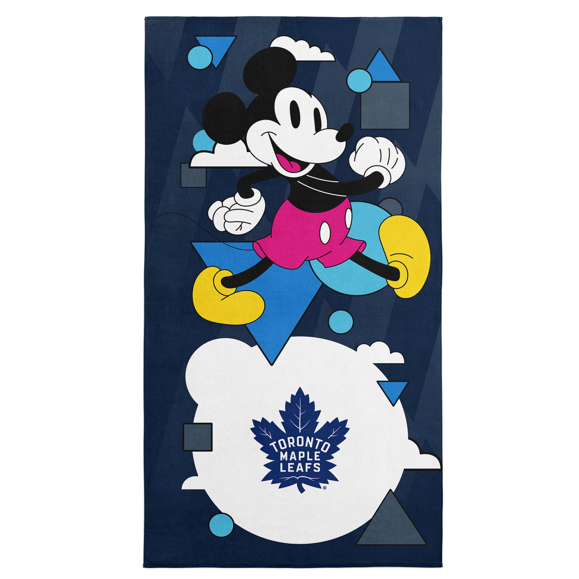 NHL Toronto Maple Leafs Disney Mickey Mouse Good Vibes Navy Microfiber Beach Towel 30x60 inches