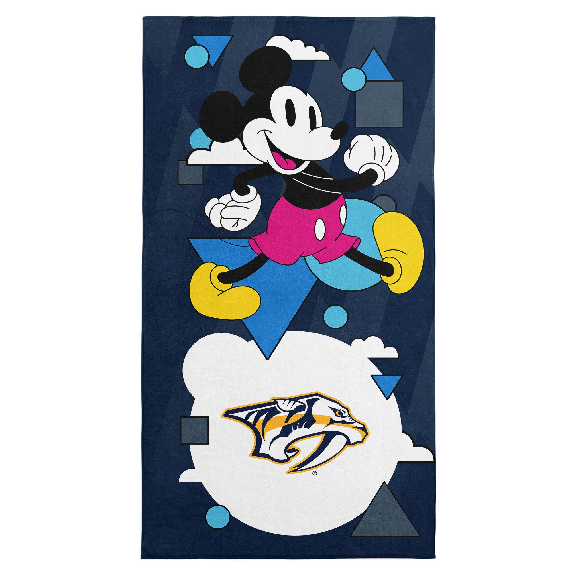 NHL Nashville Predators Disney Mickey Mouse Good Vibes Navy Microfiber Beach Towel 30x60 inches