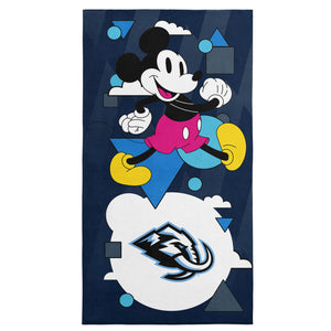 NHL Utah Mammoth Disney Mickey Mouse Good Vibes Navy Microfiber Beach Towel 30x60 inches