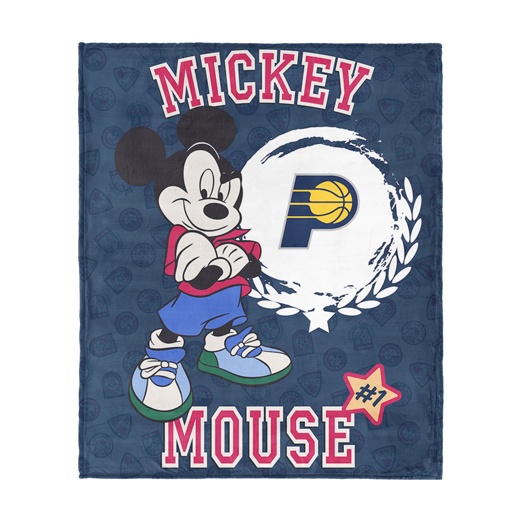 NBA Indiana Pacers Disney Mickey Mouse Baller Navy Silk Touch Throw Blanket 46x60 inches