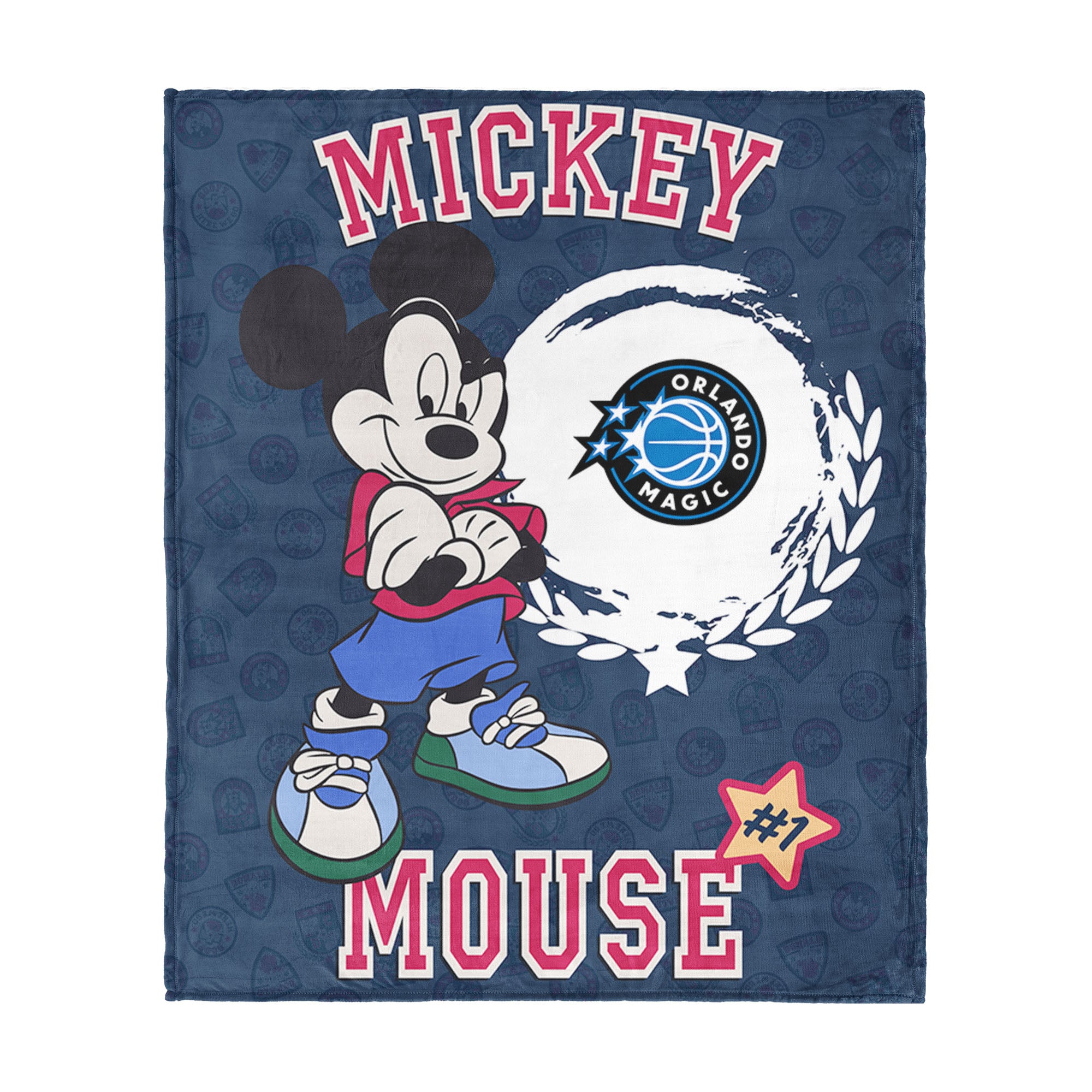 NBA Orlando Magic Disney Mickey Mouse Baller Navy Silk Touch Throw Blanket 46x60 inches