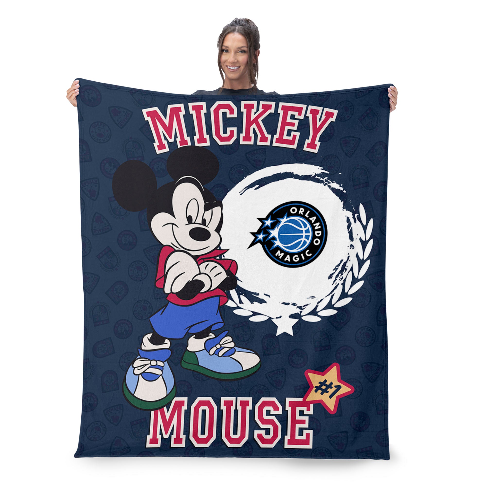 NBA Orlando Magic Disney Mickey Mouse Baller Navy Silk Touch Throw Blanket 46x60 inches