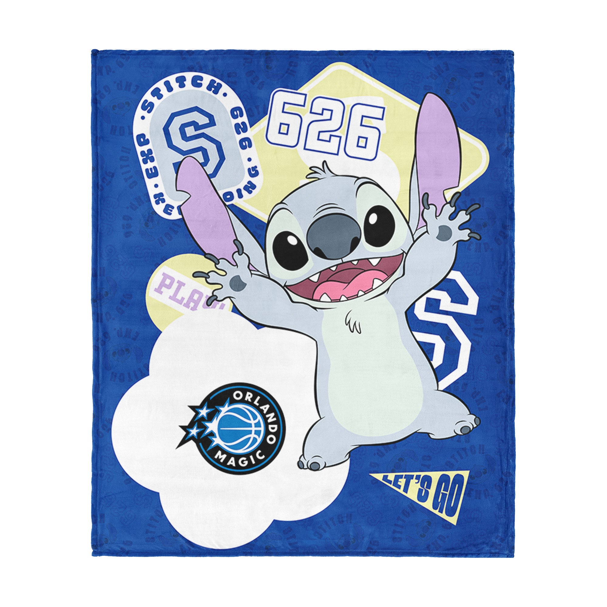 NBA Orlando Magic Disney Lilo & Stitch Stickers Royal Silk Touch Throw Blanket 46x60 inches
