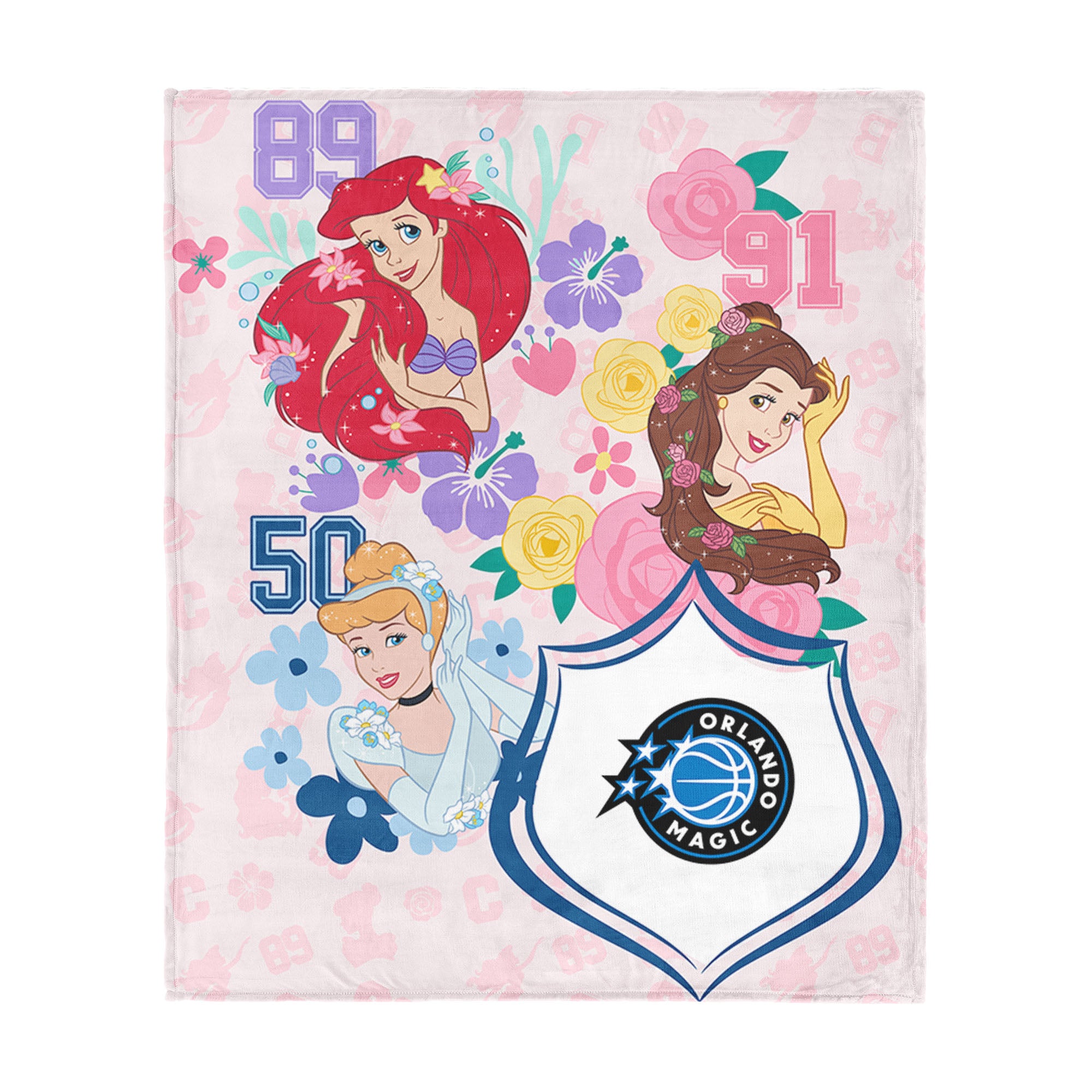 NBA Orlando Magic Disney Princesses Game On Girls Pink Silk Touch Throw Blanket 46x60 inches