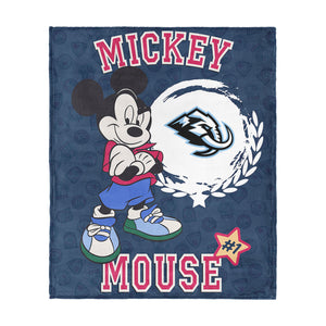 NHL Utah Mammoth Disney Mickey Mouse Baller Navy Silk Touch Throw Blanket 46x60 inches