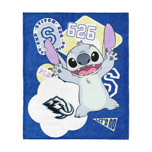 NHL Utah Mammoth Disney Lilo & Stitch Stickers Royal Silk Touch Throw Blanket 46x60 inches