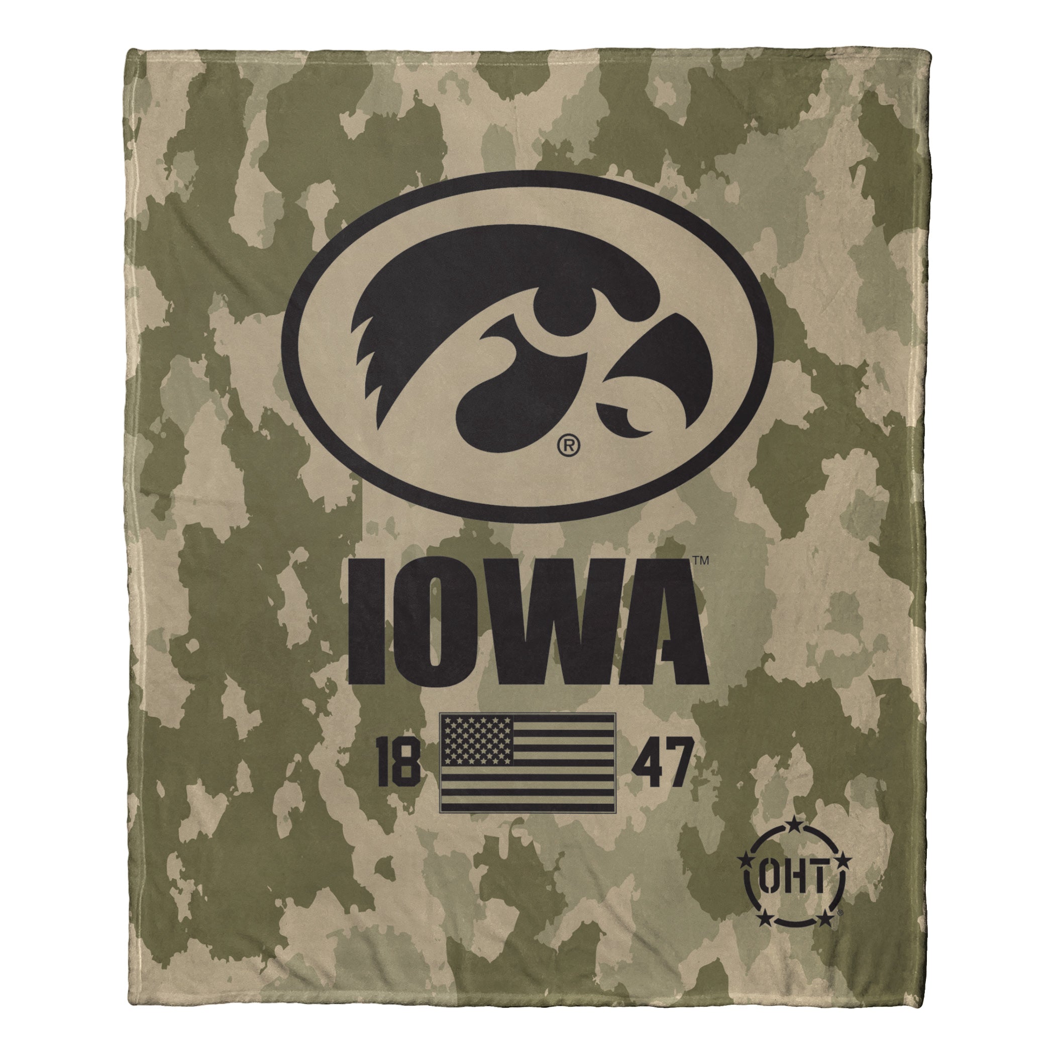 NCAA Iowa Hawkeyes OHT Special Ops Silk Touch Throw Blanket 50x60 Inches