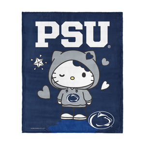 Hello Kitty Hanging Penn State Nittany Lions Silk Touch Throw Blanket 46x60 inches