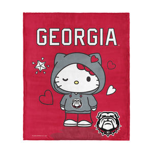 Hello Kitty Hanging Georgia Bulldogs Silk Touch Throw Blanket 46x60 inches