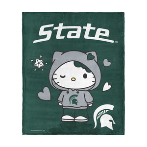 Hello Kitty Hanging Michigan State Spartans Silk Touch Throw Blanket 46x60 inches