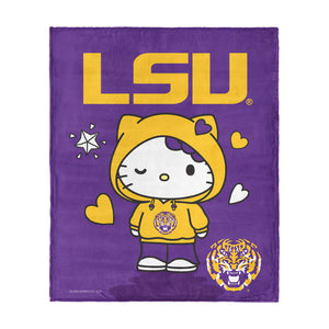 Hello Kitty Hanging LSU Tigers Silk Touch Throw Blanket 46x60 inches