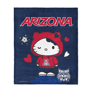 Hello Kitty Hanging Arizona Wildcats Silk Touch Throw Blanket 46x60 inches