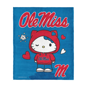 Hello Kitty Hanging Ole Miss Rebels Silk Touch Throw Blanket 46x60 inches