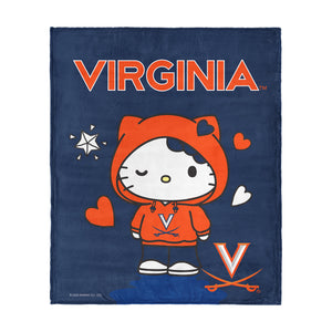 Hello Kitty Hanging Virginia Cavaliers Silk Touch Throw Blanket 46x60 inches