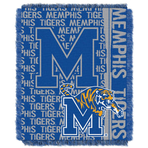 NCAA Memphis Tigers Double Play Woven Jacquard Throw Blanket 46x60 Inches