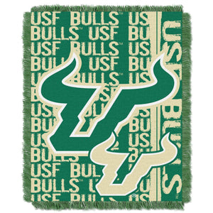 NCAA South Florida Bulls Double Play Woven Jacquard Throw Blanket 46x60 Inches