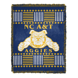 NCAA North Carolina A&T Aggies Homage Woven Jacquard Throw Blanket 46x60 Inches