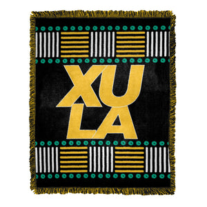 NCAA Xavier U Of Louisiana Gold Rush Homage Woven Jacquard Throw Blanket 46x60 Inches