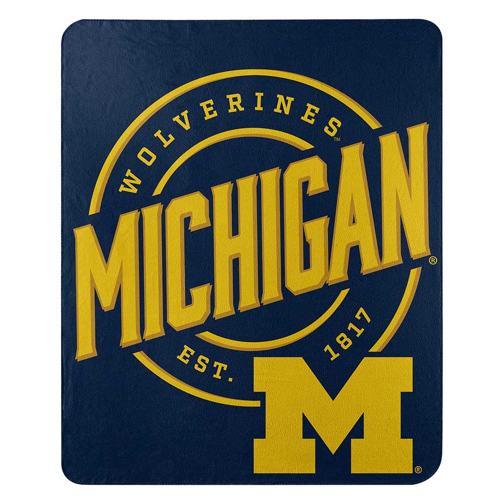 NCAA Michigan Wolverines Campaign Fleece Throw Blanket 50x60 Inches