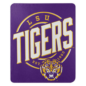 NCAA LSU Tigers Campaign Fleece Throw Blanket 50x60 Inches