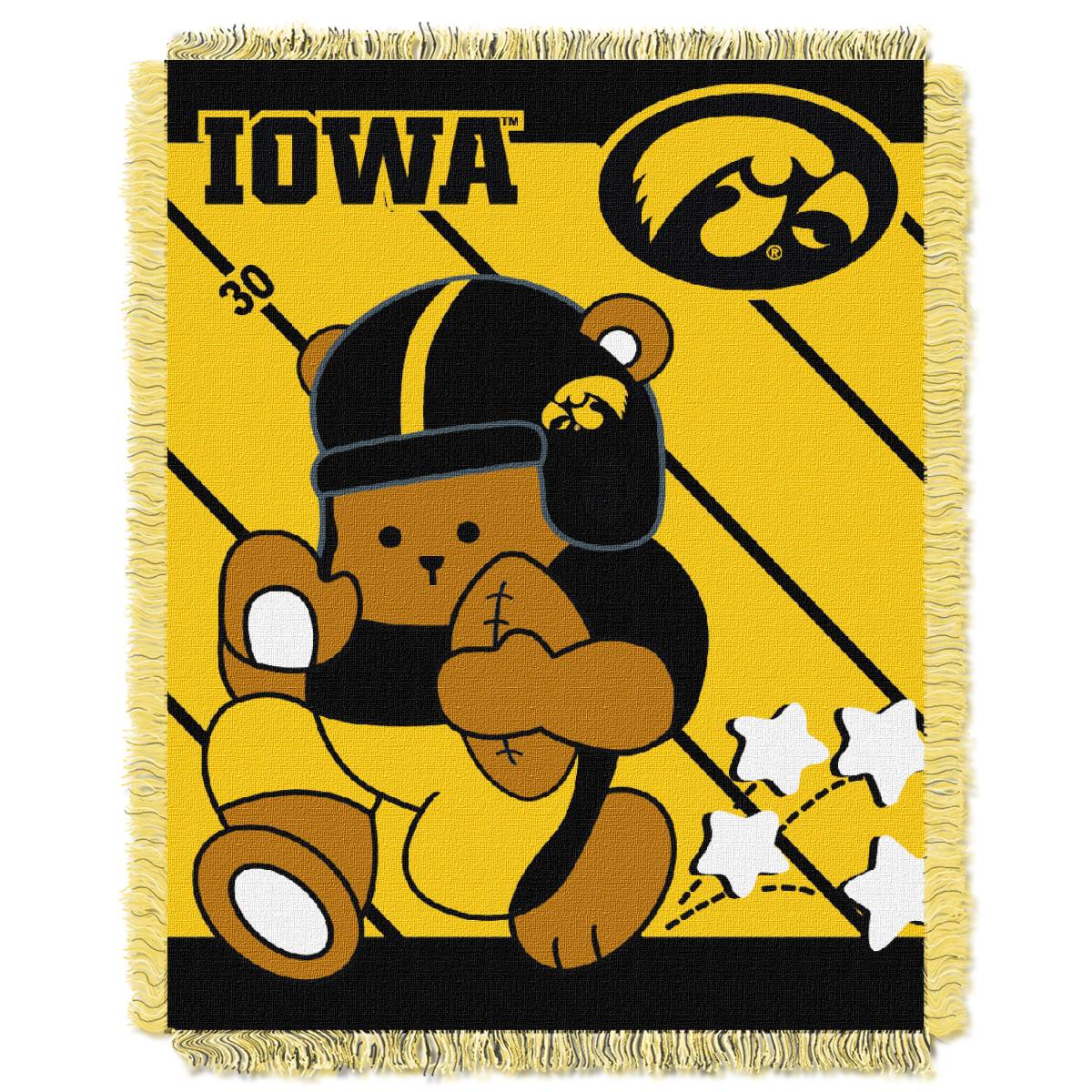 NCAA Iowa Hawkeyes Baby Woven Jacquard Throw Blanket 46x60 Inches