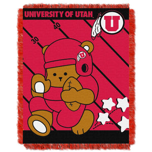 NCAA Utah Utes Baby Woven Jacquard Throw Blanket 46x60 Inches