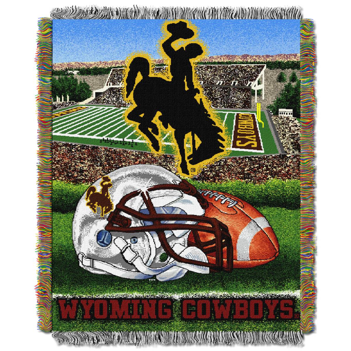 NCAA Wyoming Cowboys Homefield Advantage Woven Tapestry Throw Blanket 48x60 Inches