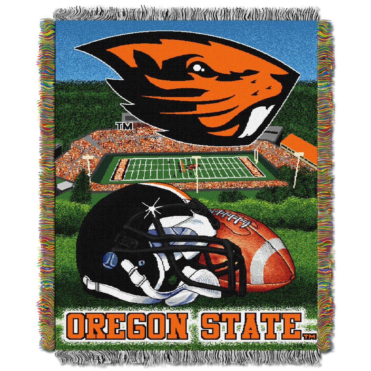 NCAA Oregon State Beavers Homefield Advantage Woven Tapestry Throw Blanket 48x60 Inches