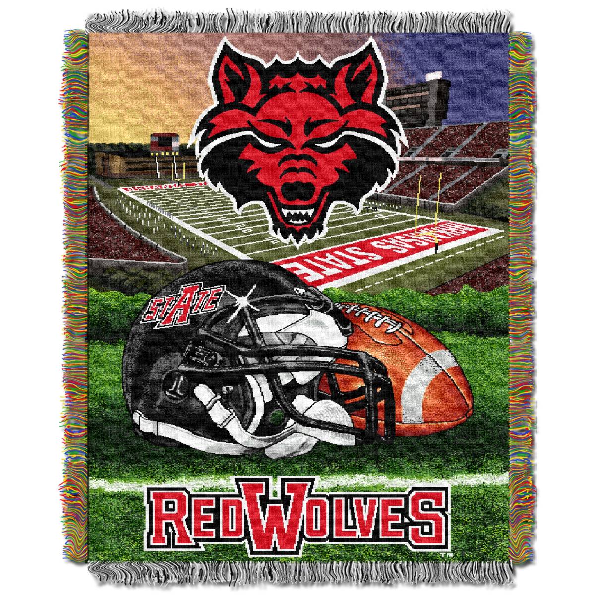 NCAA Arkansas State Red Wolves Homefield Advantage Woven Tapestry Throw Blanket 48x60 Inches