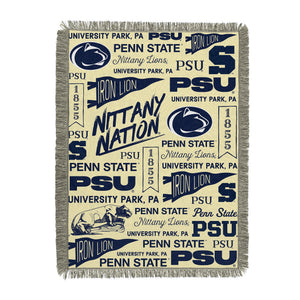 NCAA Penn State Nittany Lions Mapping Woven Tapestry Throw Blanket