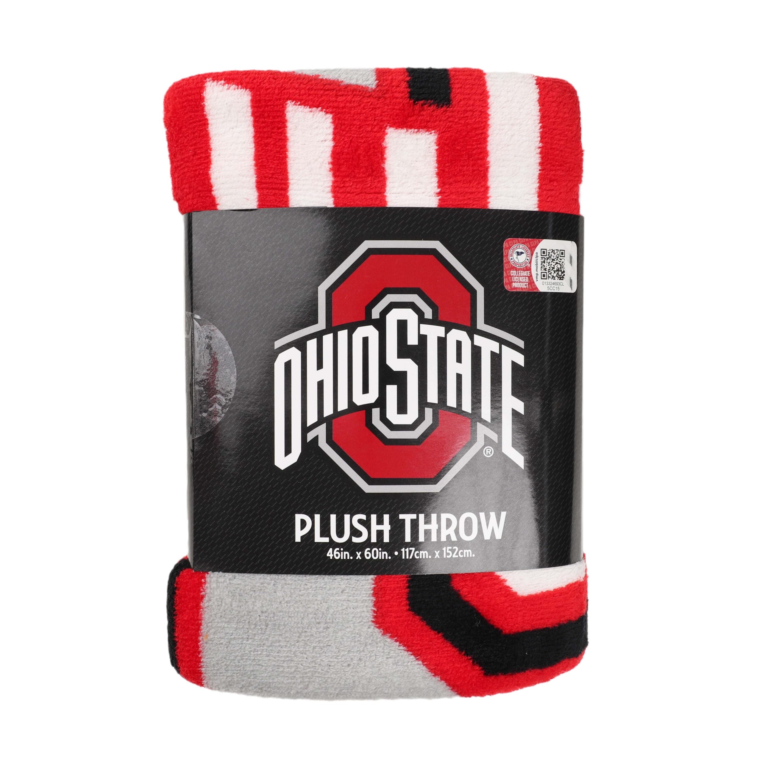 NCAA Ohio State Buckeyes Section Micro Raschel Throw Blanket 46x60 Inches