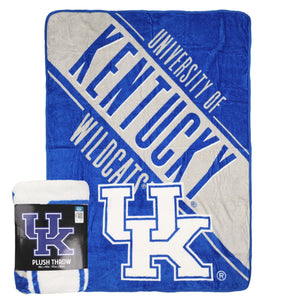 NCAA Kentucky Wildcats Section Micro Raschel Throw Blanket 46x60 Inches